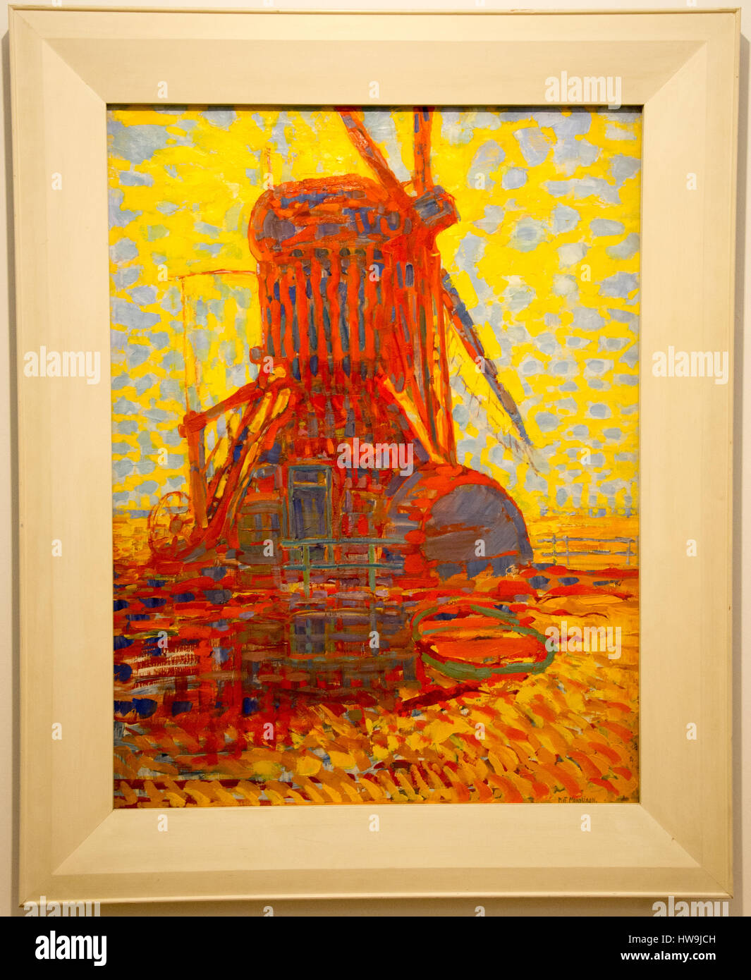 Peinture 'molen bij zonlicht' par Piet Mondriaan Banque D'Images