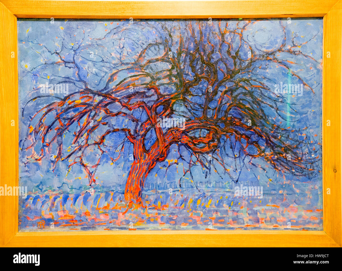 La peinture 'red tree" de Piet Mondriaan Banque D'Images