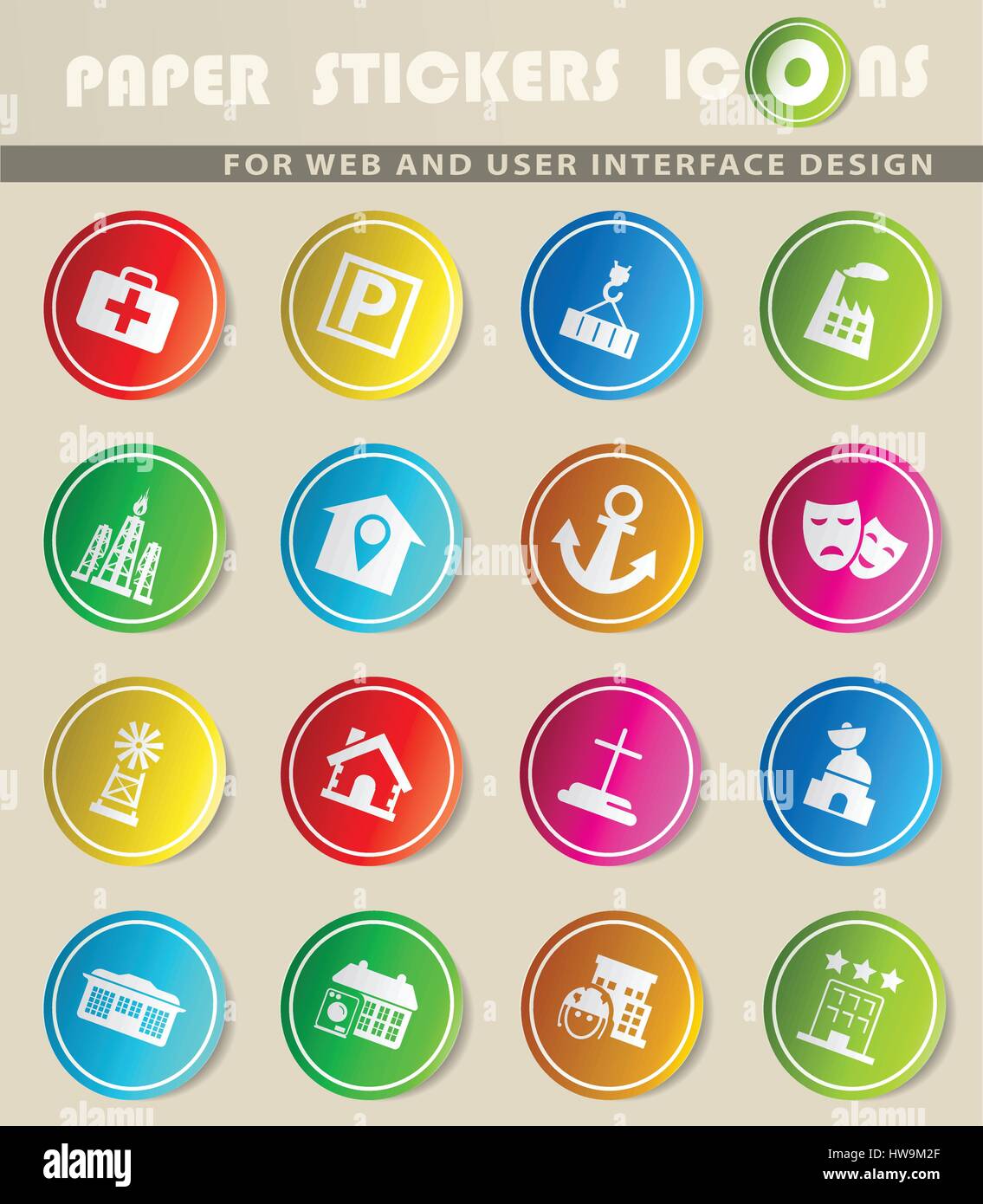 Vecteur d'infrastructure et d'icônes pour la conception d'interface utilisateur Illustration de Vecteur