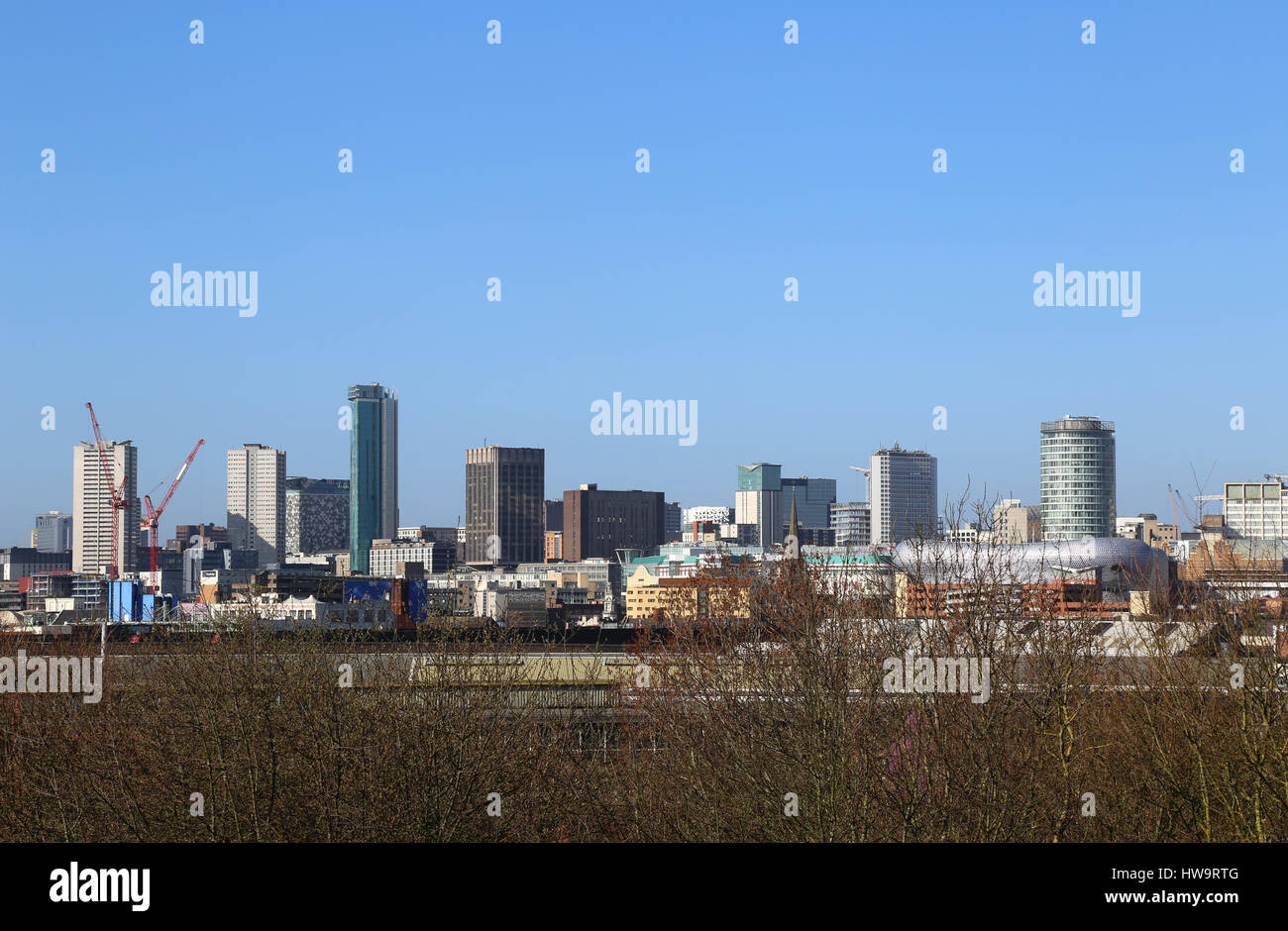 Un printemps vue sur la skyline du centre-ville de Birmingham au Royaume-Uni. Banque D'Images