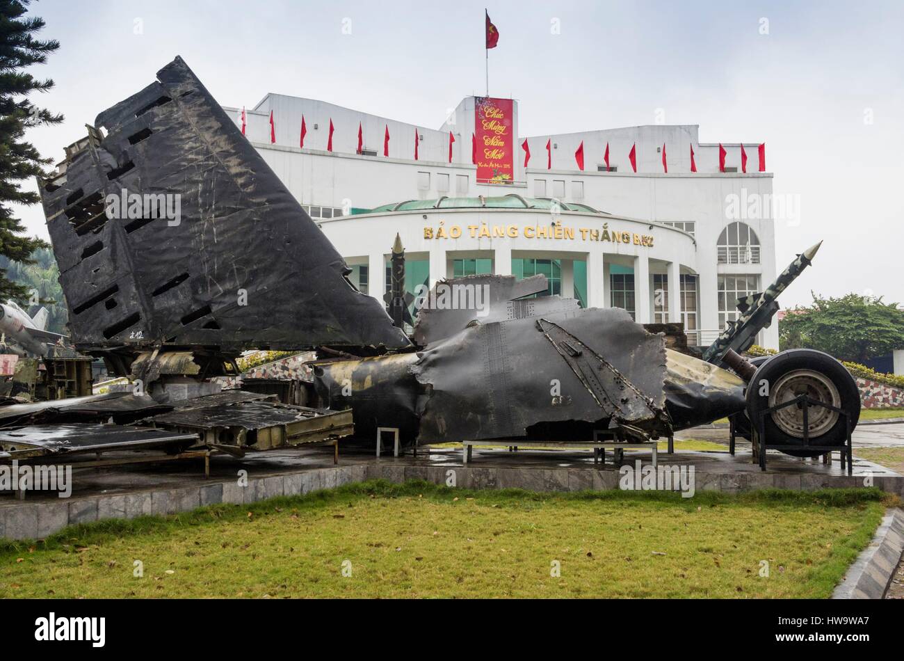 Vietnam, Hanoi, B-52 Musée victoire, extérieur à l'épave de l'US Air Force B-52 Claude Tresmontant Banque D'Images