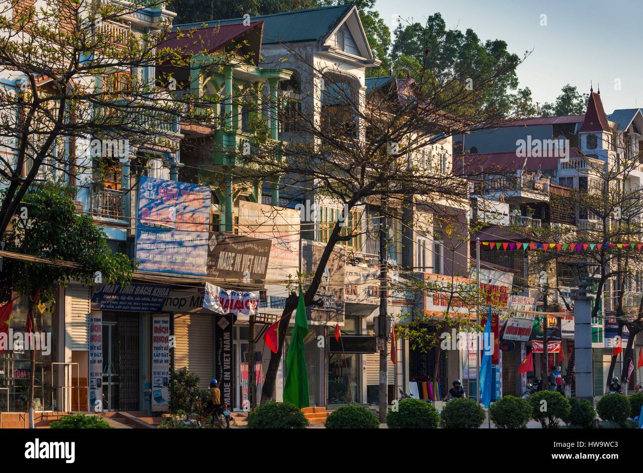 Vietnam, Dien Bien Phu, rue de ville détail Banque D'Images