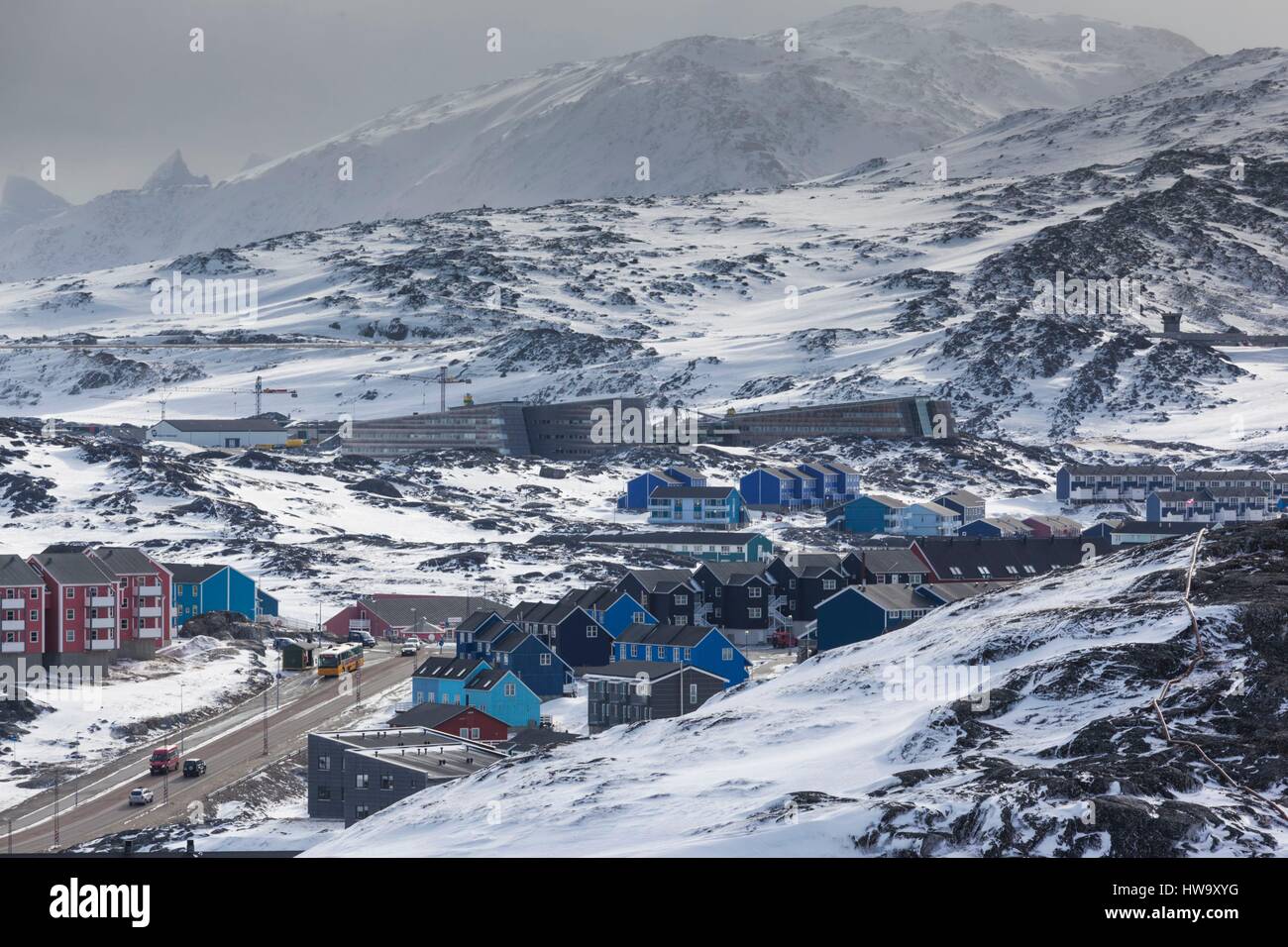 Le Groenland, Nuuk, augmentation de la vue sur l'horizon Banque D'Images