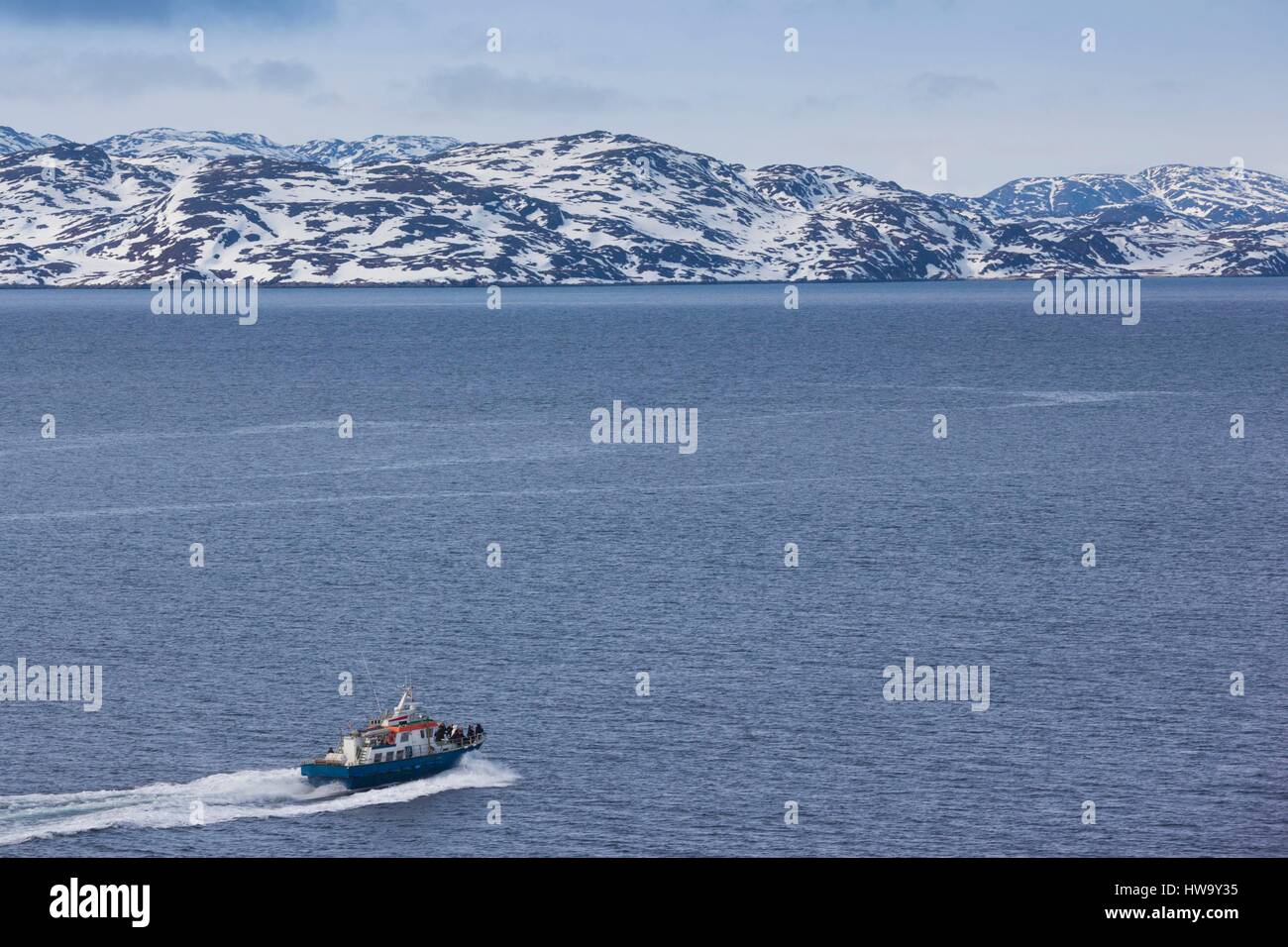 Nuuk Nuuk, Groenland, Port, bateau-taxi Banque D'Images