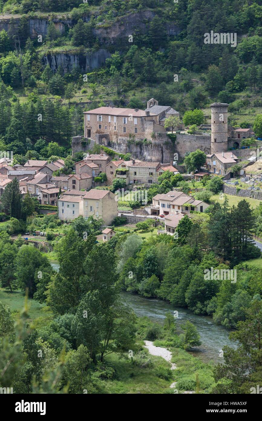 La France, l'Aveyron, La Roque Sainte-Marguerite, vallée de la Dourbie Banque D'Images