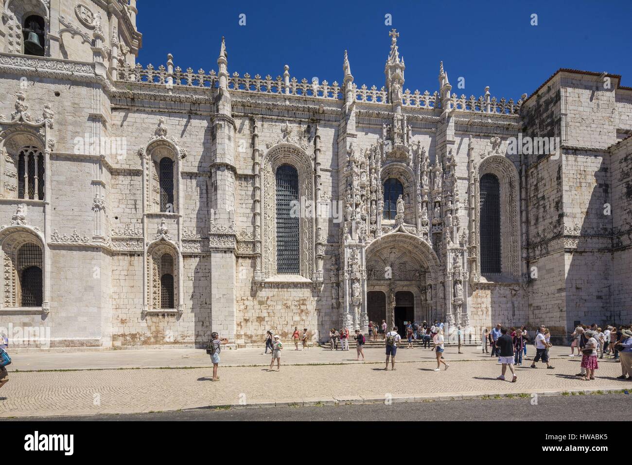 Portugal, Lisbonne, district de Belem, l'église Santa Maria de monastère des Hiéronymites classée au Patrimoine Mondial de l'UNESCO Banque D'Images