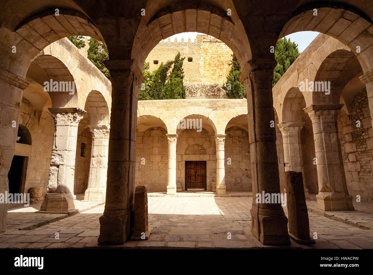 La Tunisie, région du Nord-Ouest, Le Kef ou Le Kef, Cour de basilique de Jaama el-Kebir Banque D'Images