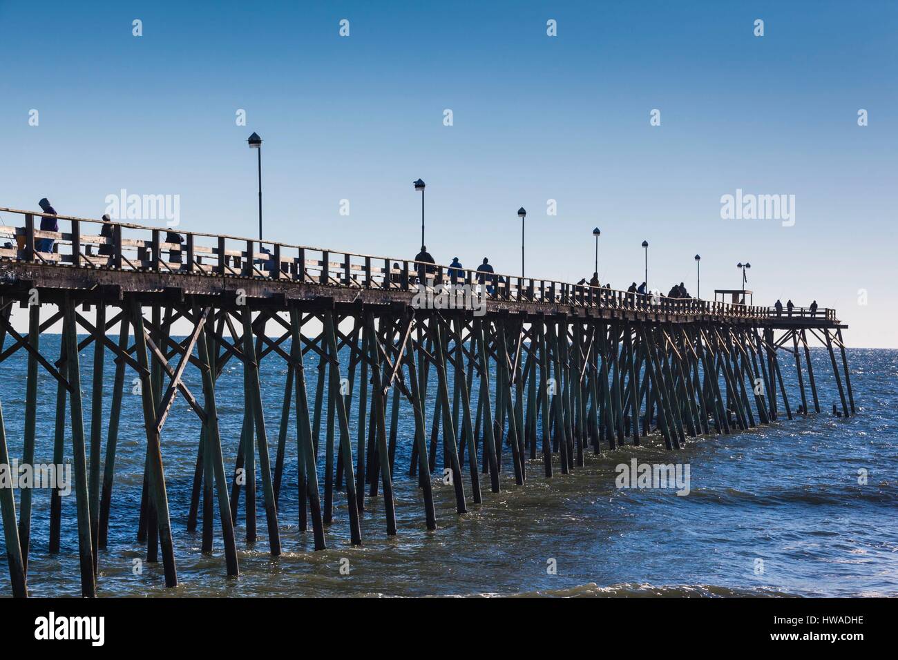 United States, North Carolina, Kure Beach, Pier Banque D'Images