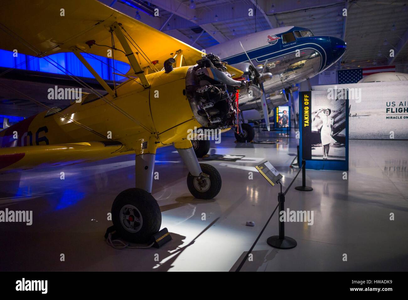 États-unis, Caroline du Nord, Charlotte, Caroline du Nord, de l'intérieur du Musée de l'Aviation Banque D'Images