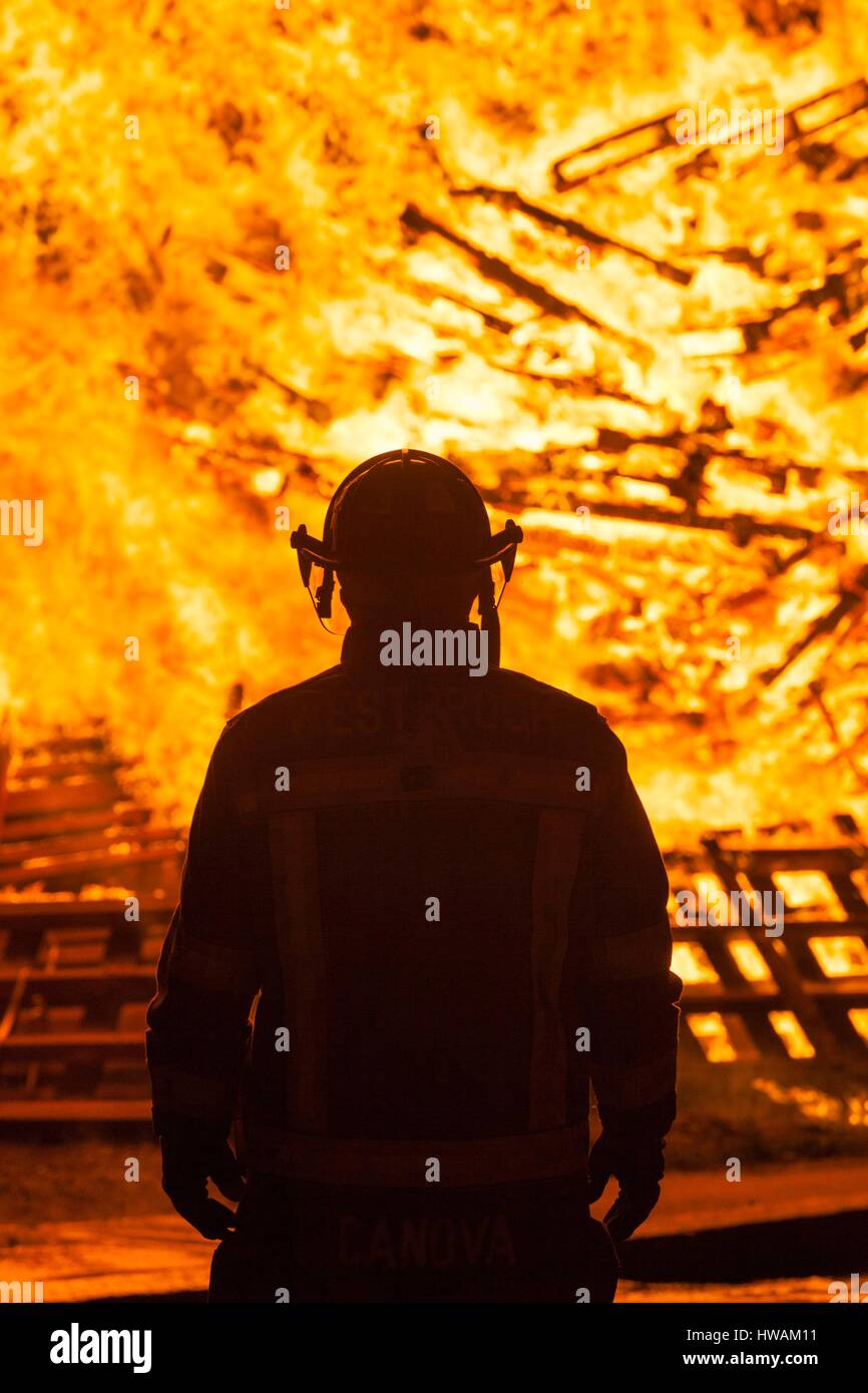 United States, Massachusetts, Cape Ann, Rockport, quatrième de juillet Feu, pompiers Banque D'Images