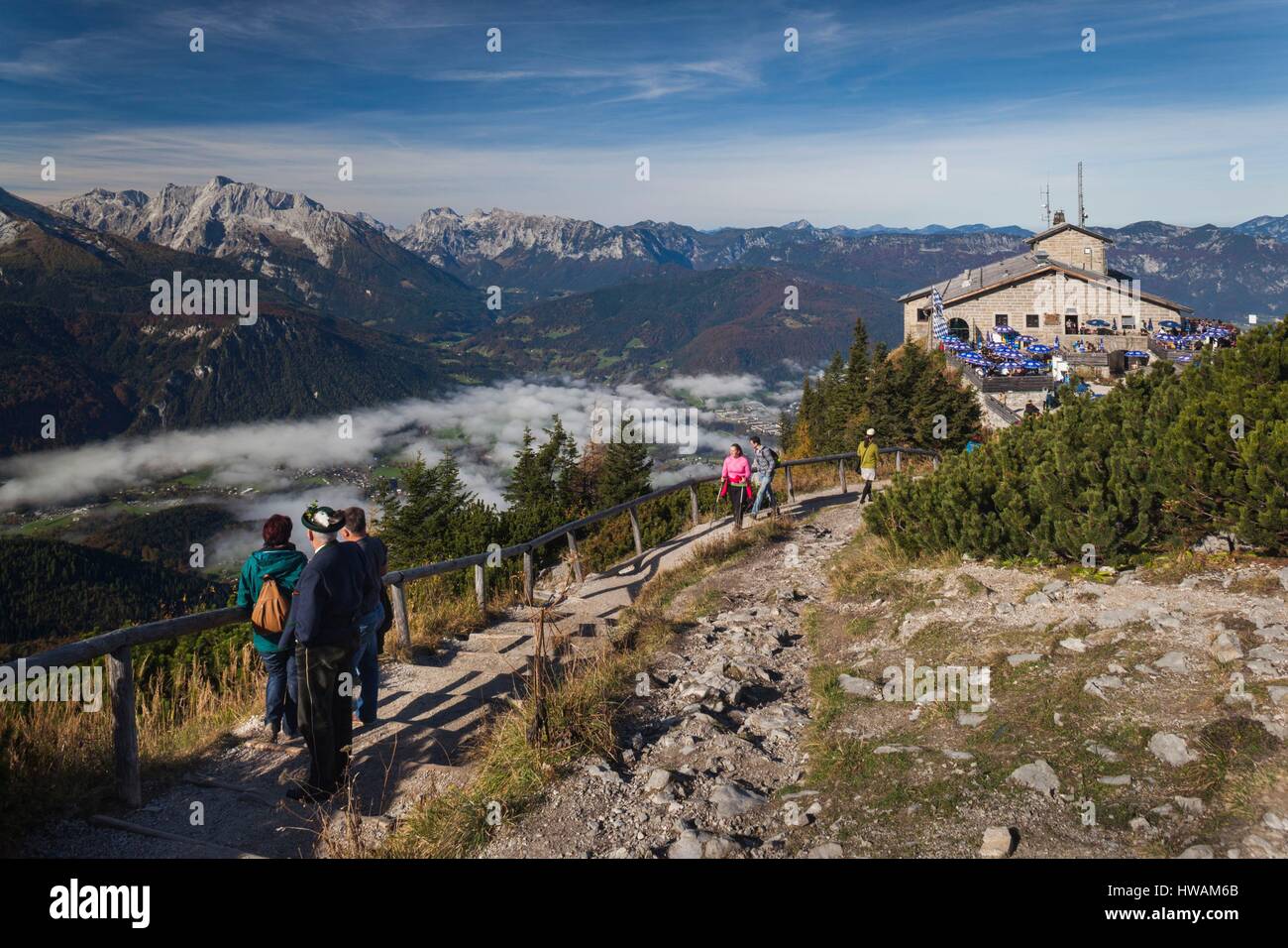 Allemagne, Bavière, Obersalzberg, Kehlsteinhaus, thé maison construite pour Adolf Hitler, le Nid d'Aigle, au sommet de la montagne Kehlstein Banque D'Images