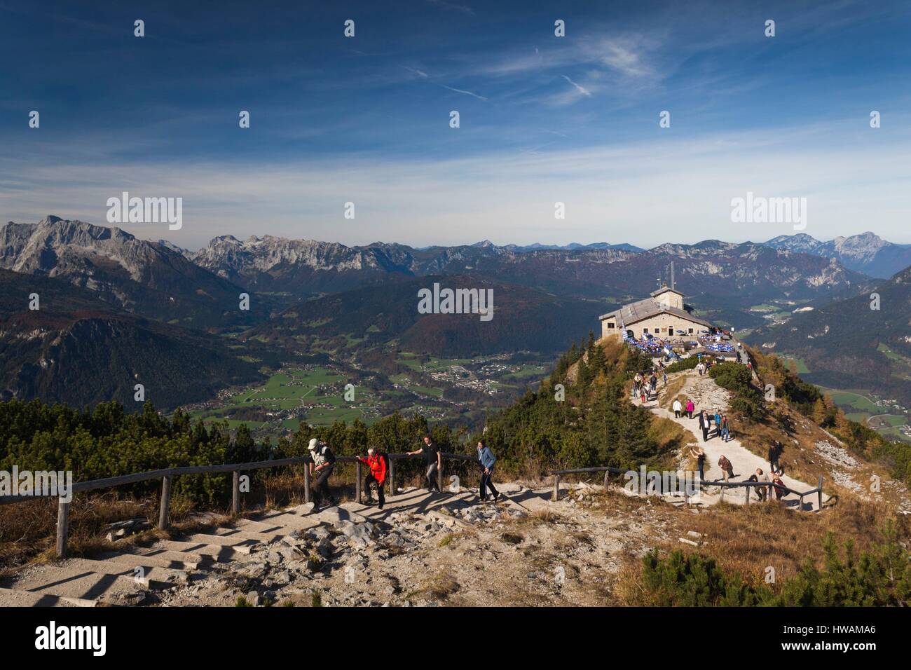 Allemagne, Bavière, Obersalzberg, Kehlsteinhaus, thé maison construite pour Adolf Hitler, le Nid d'Aigle, au sommet de la montagne Kehlstein Banque D'Images
