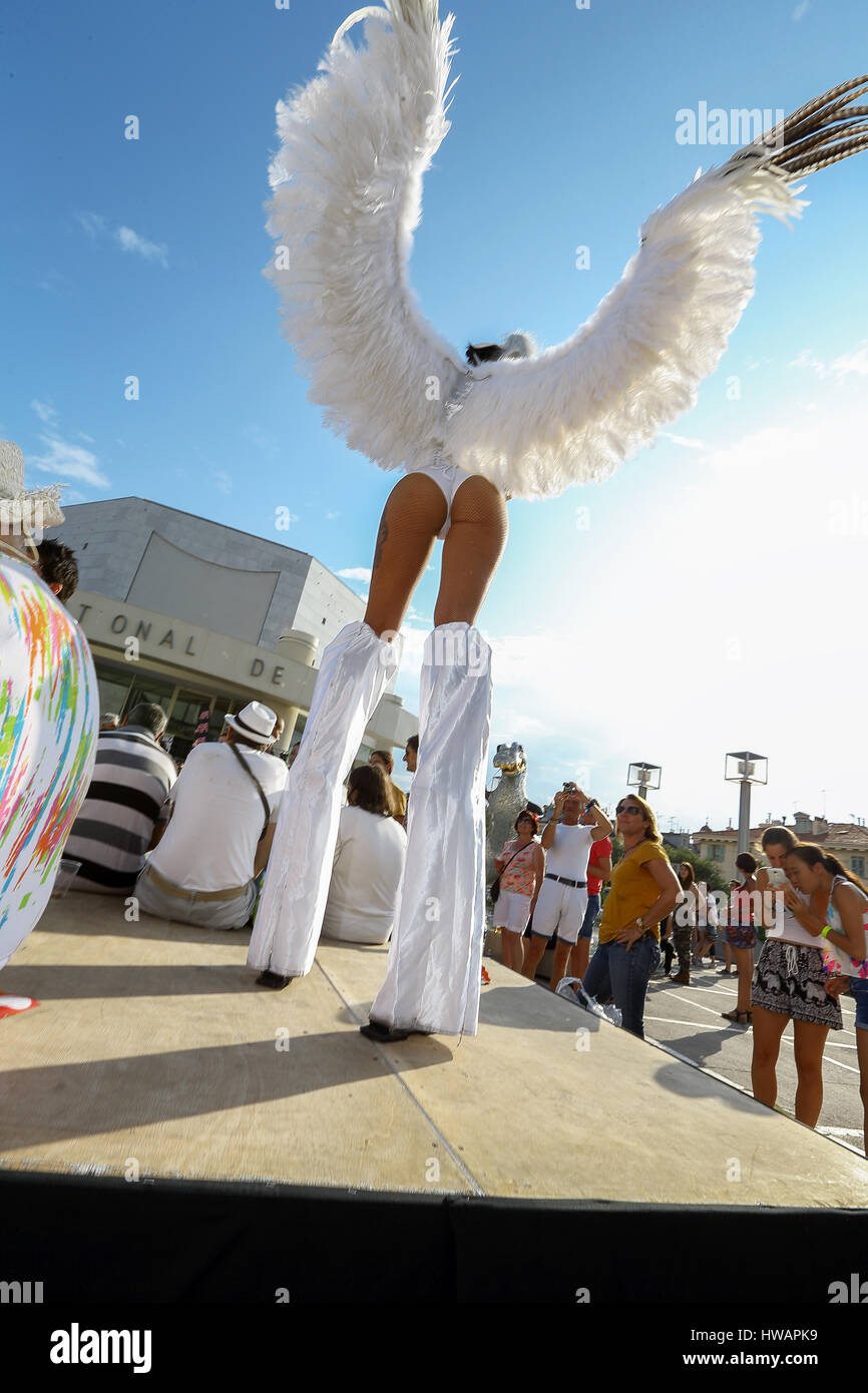 Gay Pride Nice, gai, lesbienne, LGBT, rassemblement des transgenres. | Pink Parade de Nice, rassemblement gay, lesbien et transgenre. Banque D'Images