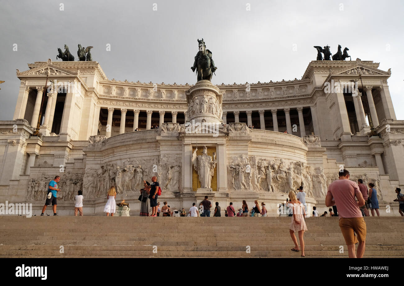 Altare della Patria, la Place de Venise, Rome, Italie le 01 septembre 2016. Banque D'Images