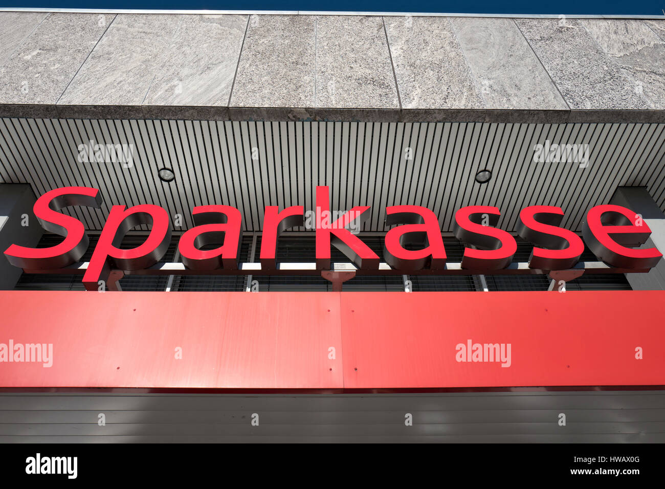 Entrée d'une banque d'épargne (Sparkasse allemande) Banque D'Images