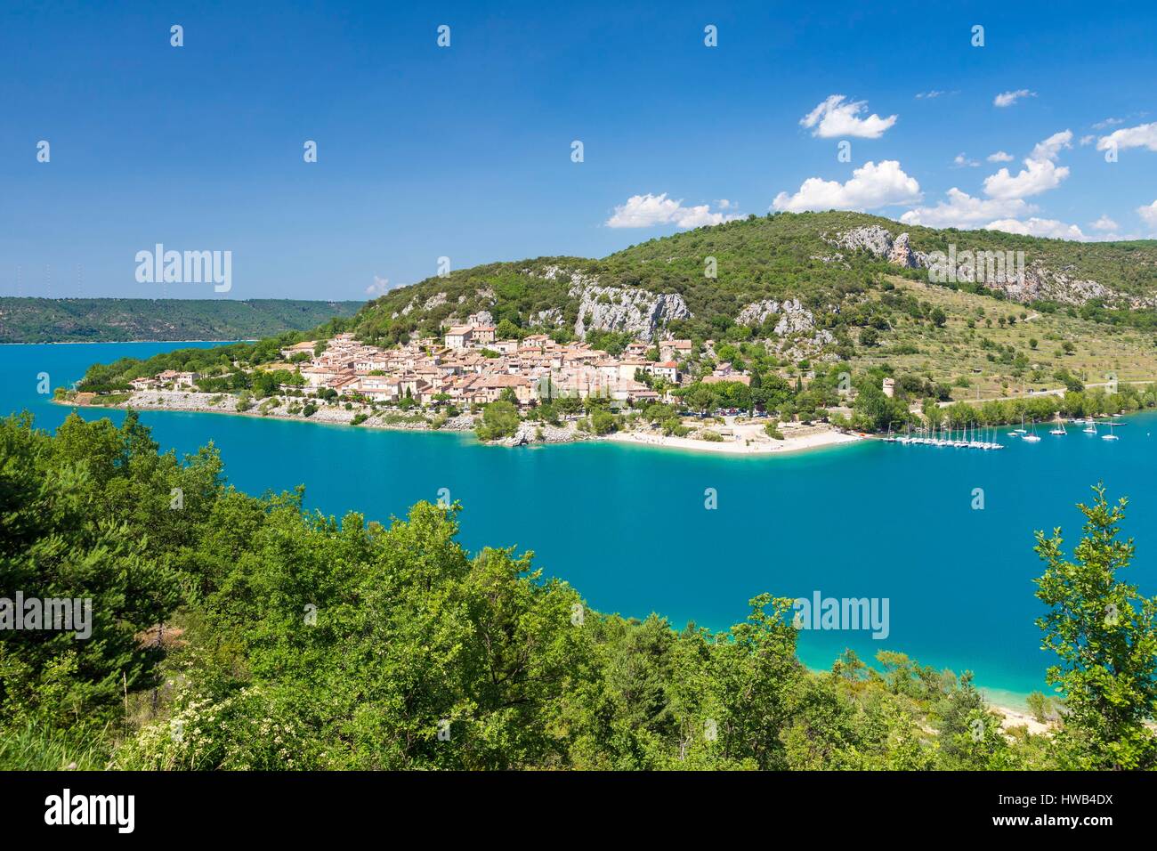 France, Var (83), Parc Naturel Régional du Verdon, Bauduen, lac de Sainte Croix / France, Var, le Parc Régional du Verdon, Bauduen, Lac Sainte Croix Banque D'Images