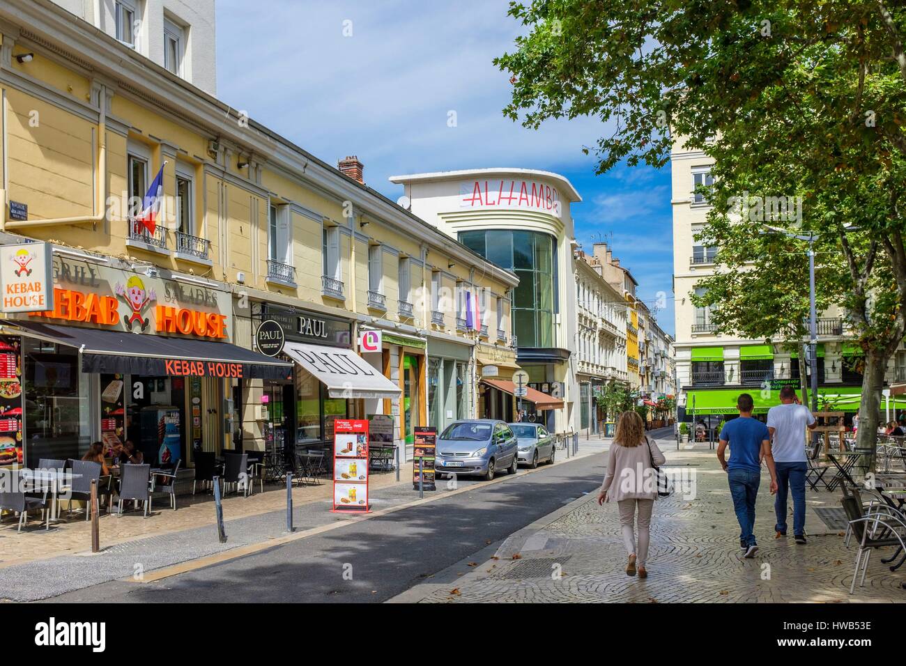 France, Loire, Saint Etienne, place Jean Jaurès, cinéma L'Alhambra Photo  Stock - Alamy