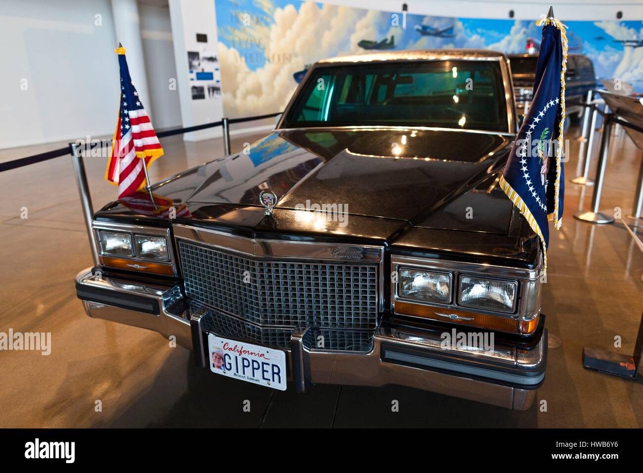 United States, California, Californie du Sud, Simi Valley, la Ronald Reagan Presidential Library, limousine présidentielle Banque D'Images