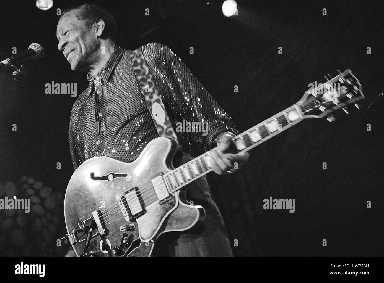 Madrid, Madrid, Espagne. Apr 9, 2005. Chuck Berry en concert au Festival de musique noire dans la La Riviera en Madrid. Le grand-père de Rockn 'Rouleau tel que défini par John Lennon. Crédit : Jack Abuin/ZUMA/Alamy Fil Live News Banque D'Images