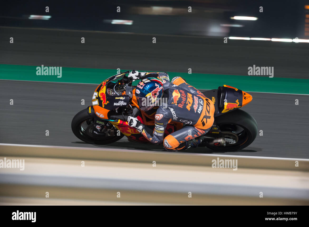 Le circuit de Losail, au Qatar. 18 mars, 2017. Brad Binder qui fait de la KTM pour Red Bull KTM Ajo au cours de l'Qatar Moto 2 Moto et 3 test d'hiver au Circuit International de Losail. (C) Tom Morgan / Alamy Live News Banque D'Images