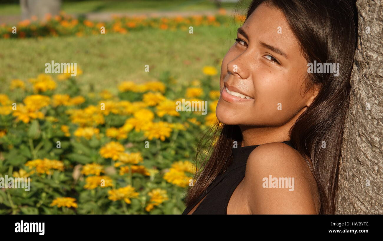 Happy Girl joli visage Banque D'Images