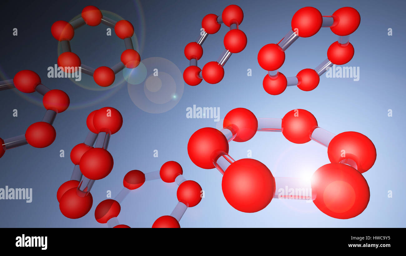 Illustration 3D de la molécule modèle avoir 6 connectés en atomes de forme hexagonale Banque D'Images