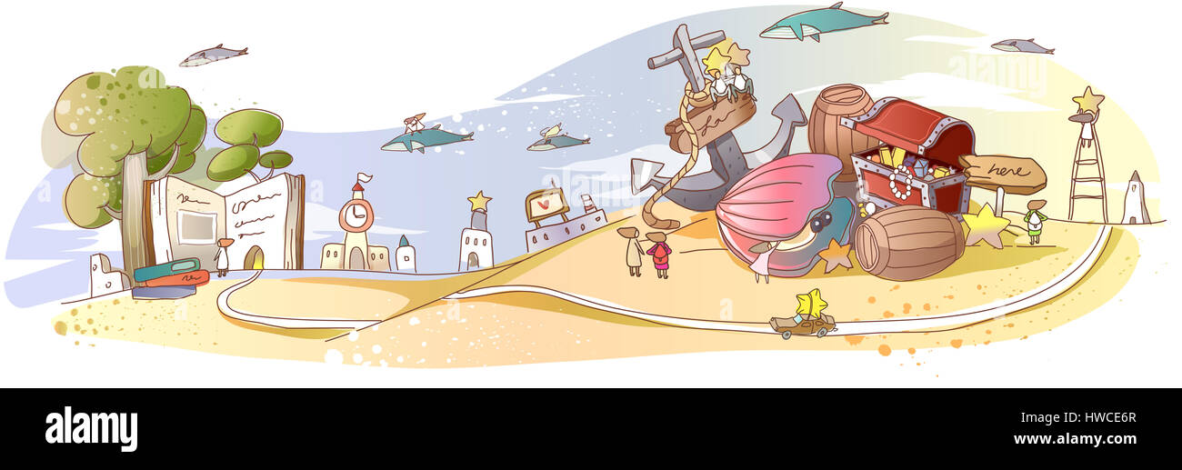 L'ANCRE,animal,thèmes,bizarre,livre,bâtiment structure bâtie, voiture, tour de l'horloge,image,couleur,concept,créativité,dolphin drum,vue avant,humour,horizontal,idées,illustration et peinture,illustration,technique,bijoux boîte de bijoux,bain,phare,vie,medium Banque D'Images