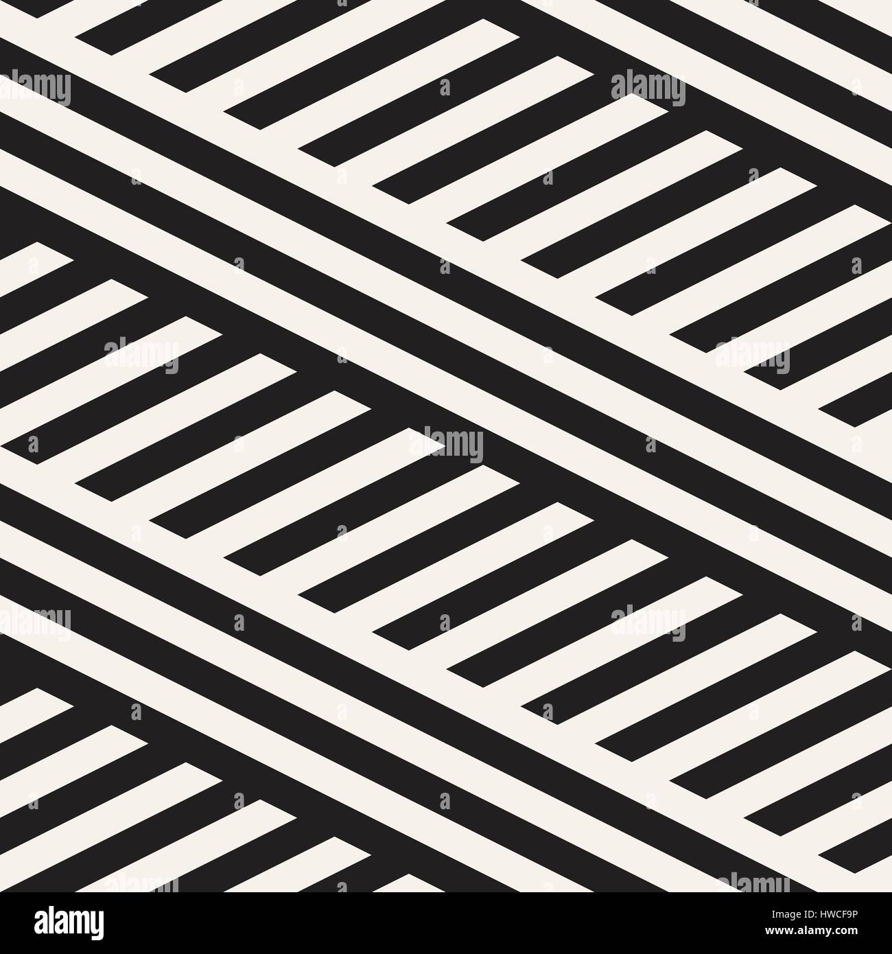 Entrelacement de bandes parallèles. Modèle Monochrome transparente de vecteur. Illustration de Vecteur