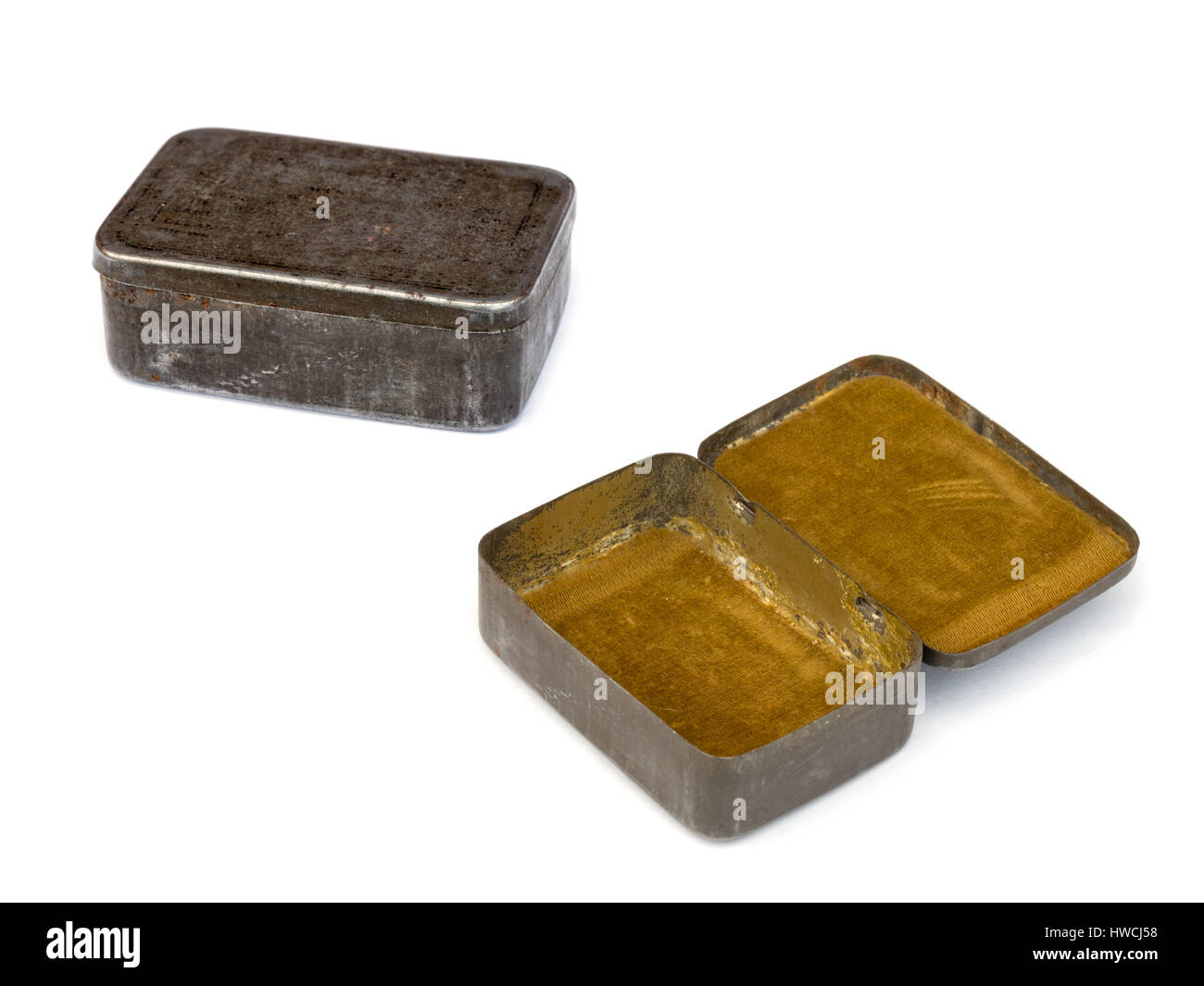 Old tin store boxes