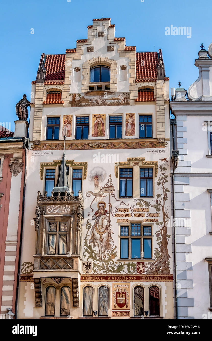 Une belle maison à Prague, Tchéquie, Ein schönes Haus in Prag, République Tchèque Banque D'Images