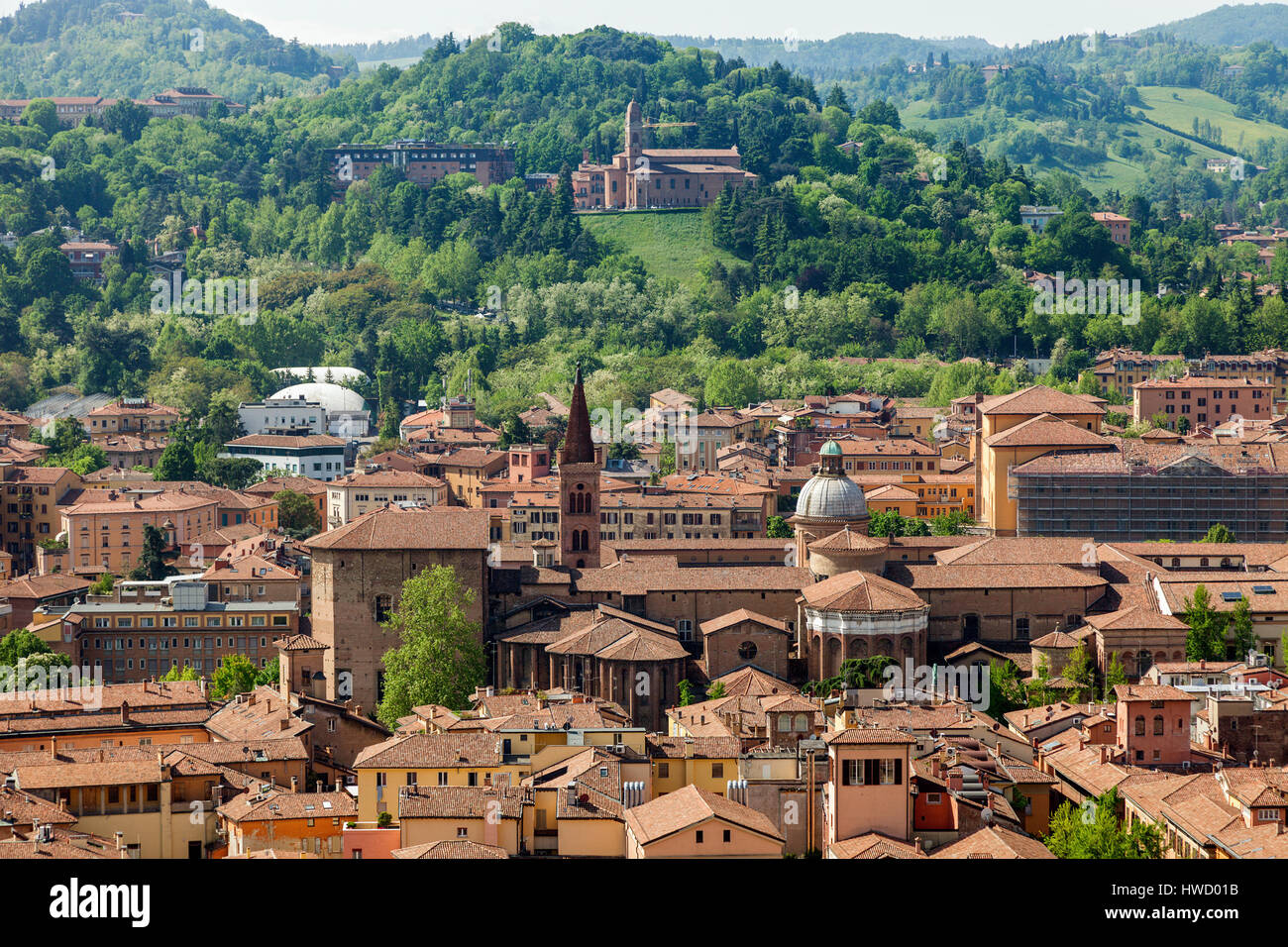 Architecture de Bologna - vue aérienne de la ville. Bologne, Emilie-Romagne, Italie. Banque D'Images