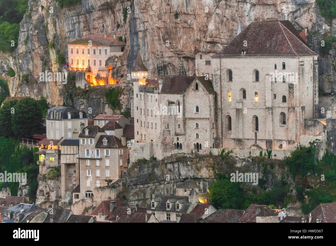 France, Lot, Rocamadour, vue de l'Hospitalet Banque D'Images