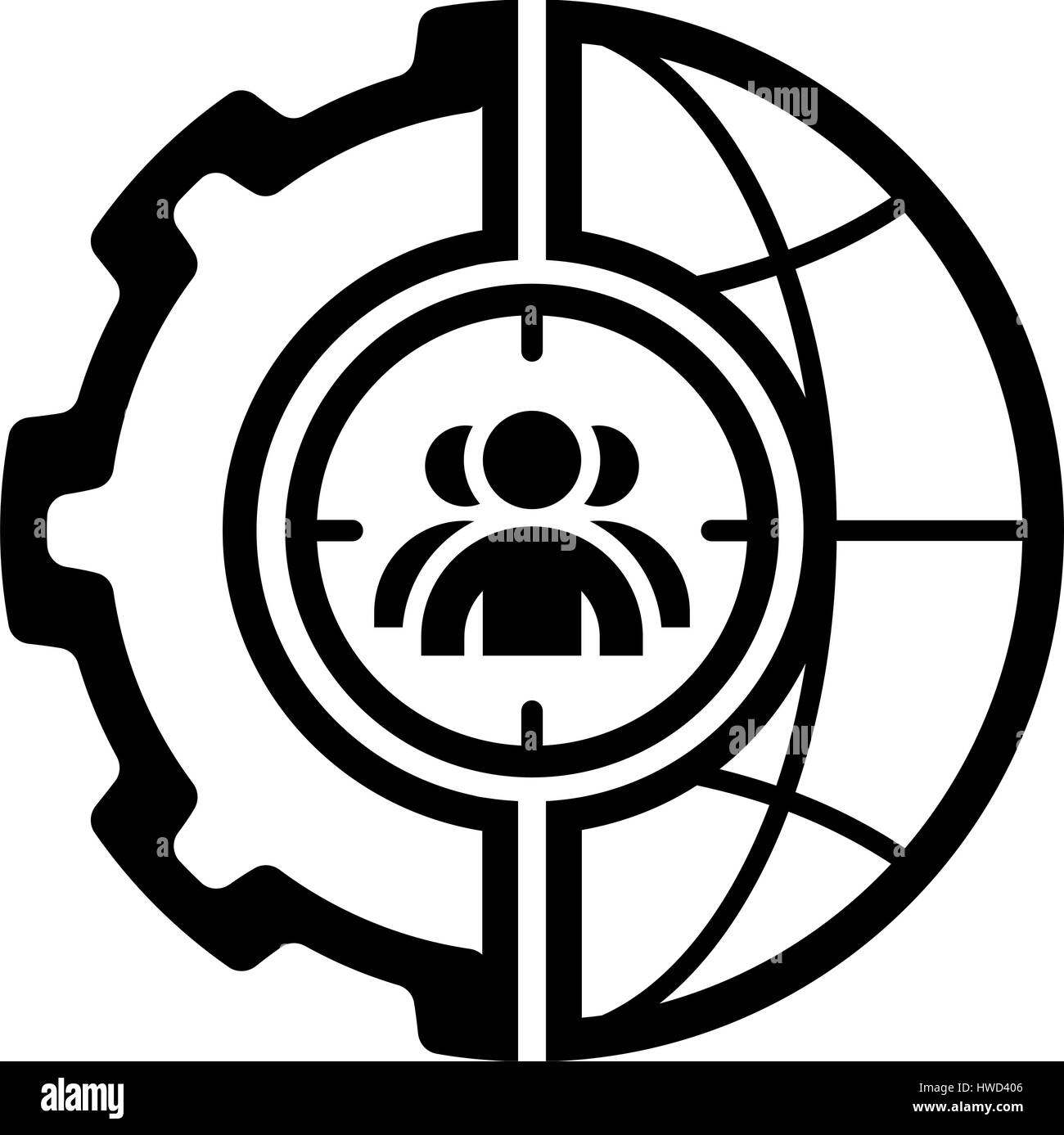 L'icône de ciblage global. Modèle plat. Illustration de Vecteur