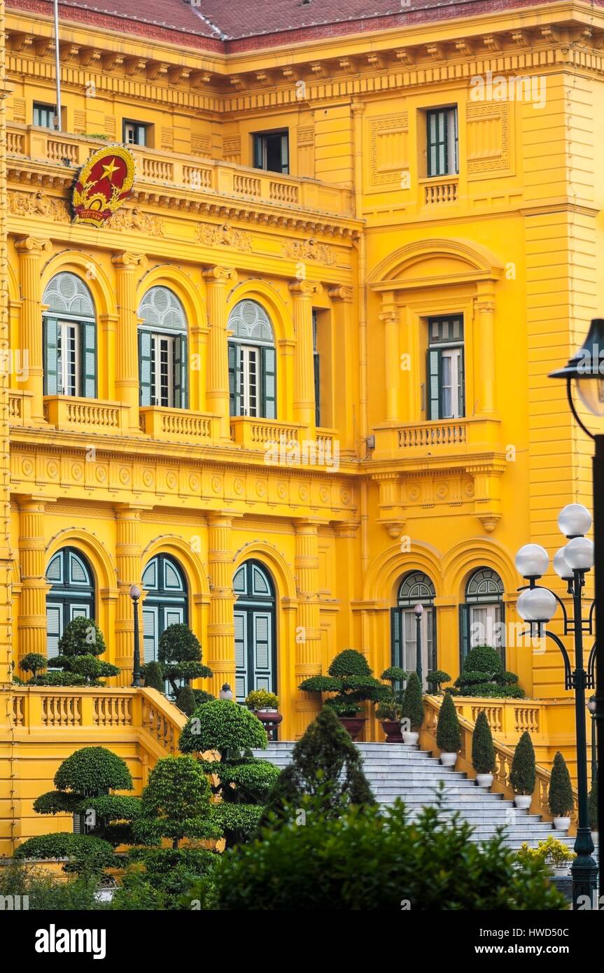 Vietnam, Delta du Fleuve Rouge, Hanoi, le palais présidentiel (Phu Chu tich), résidence du Président de la République du Vietnam Banque D'Images
