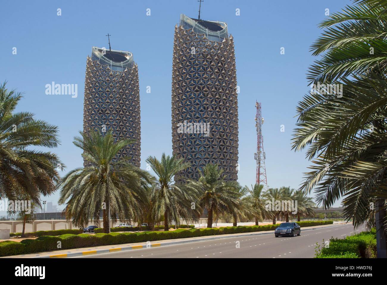 Unis, Abu Dhabi, Al Bahr towers Banque D'Images