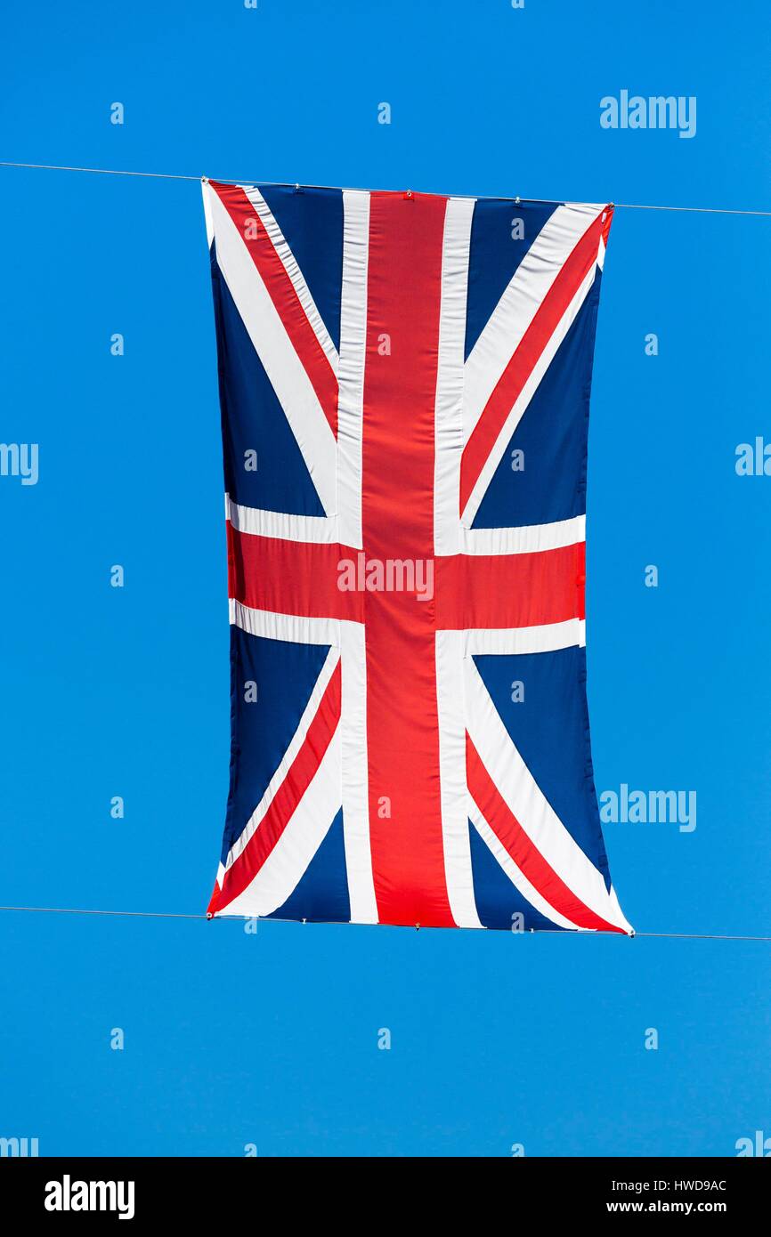Royaume-uni, Londres, Oxford Street, le drapeau britannique Union Jack, drapeau de l'Union ou Banque D'Images