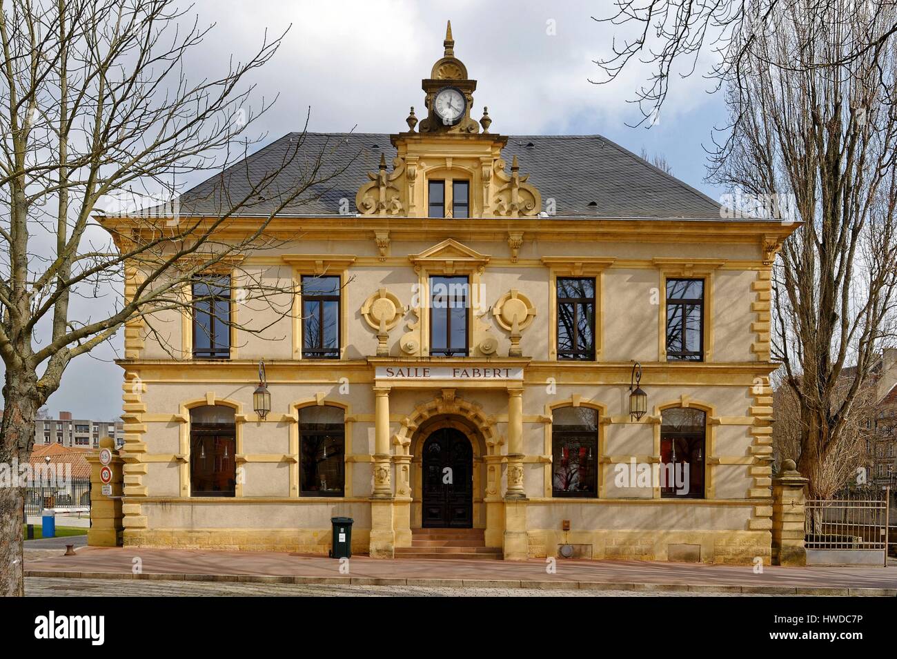 France, Moselle, Metz, l'île du Petit Saulcy, place de la préfecture, la salle Fabert Banque D'Images