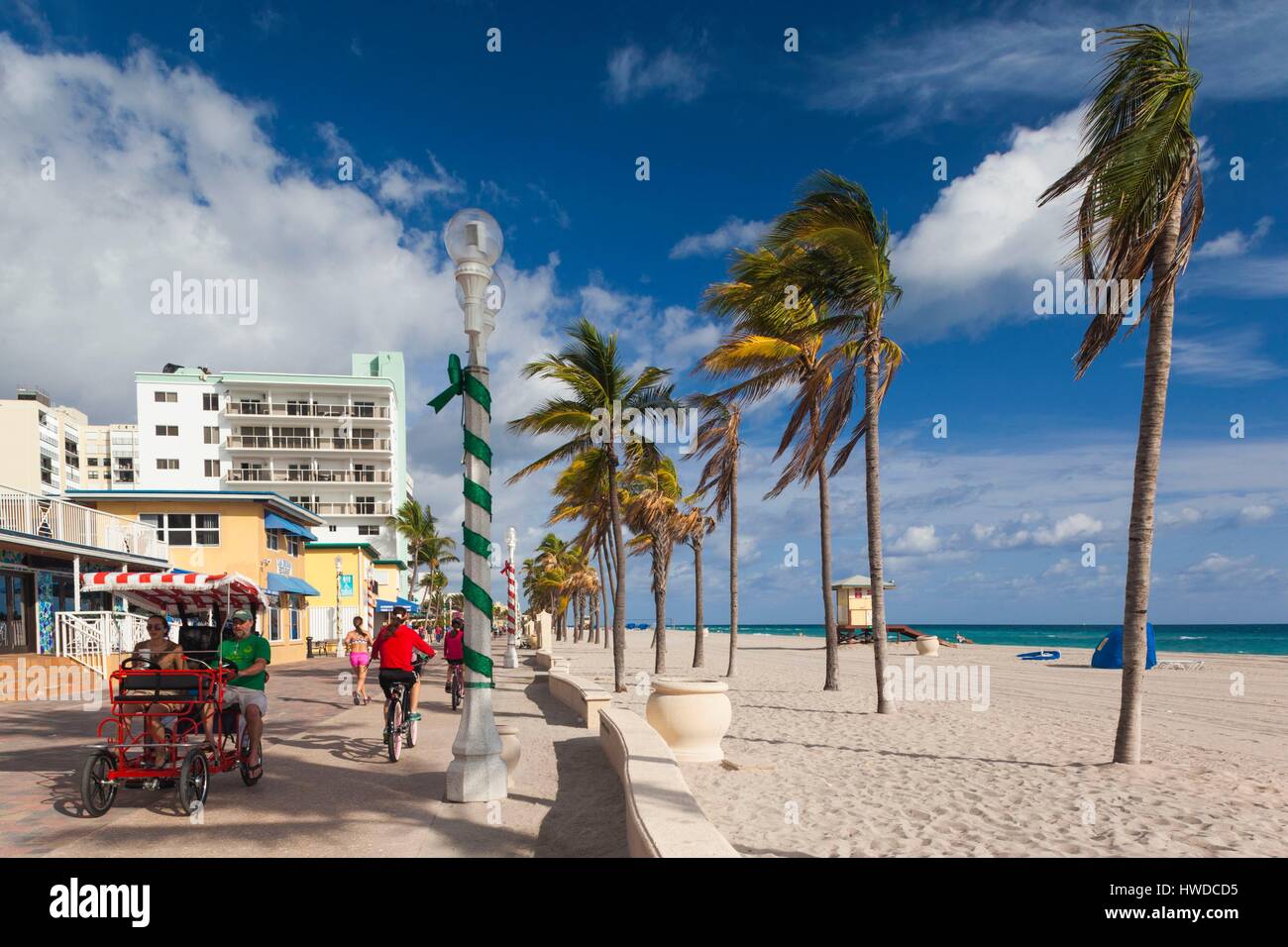 États-unis, Floride, Hollywood, augmentation de la vue sur la promenade de Hollywood Banque D'Images