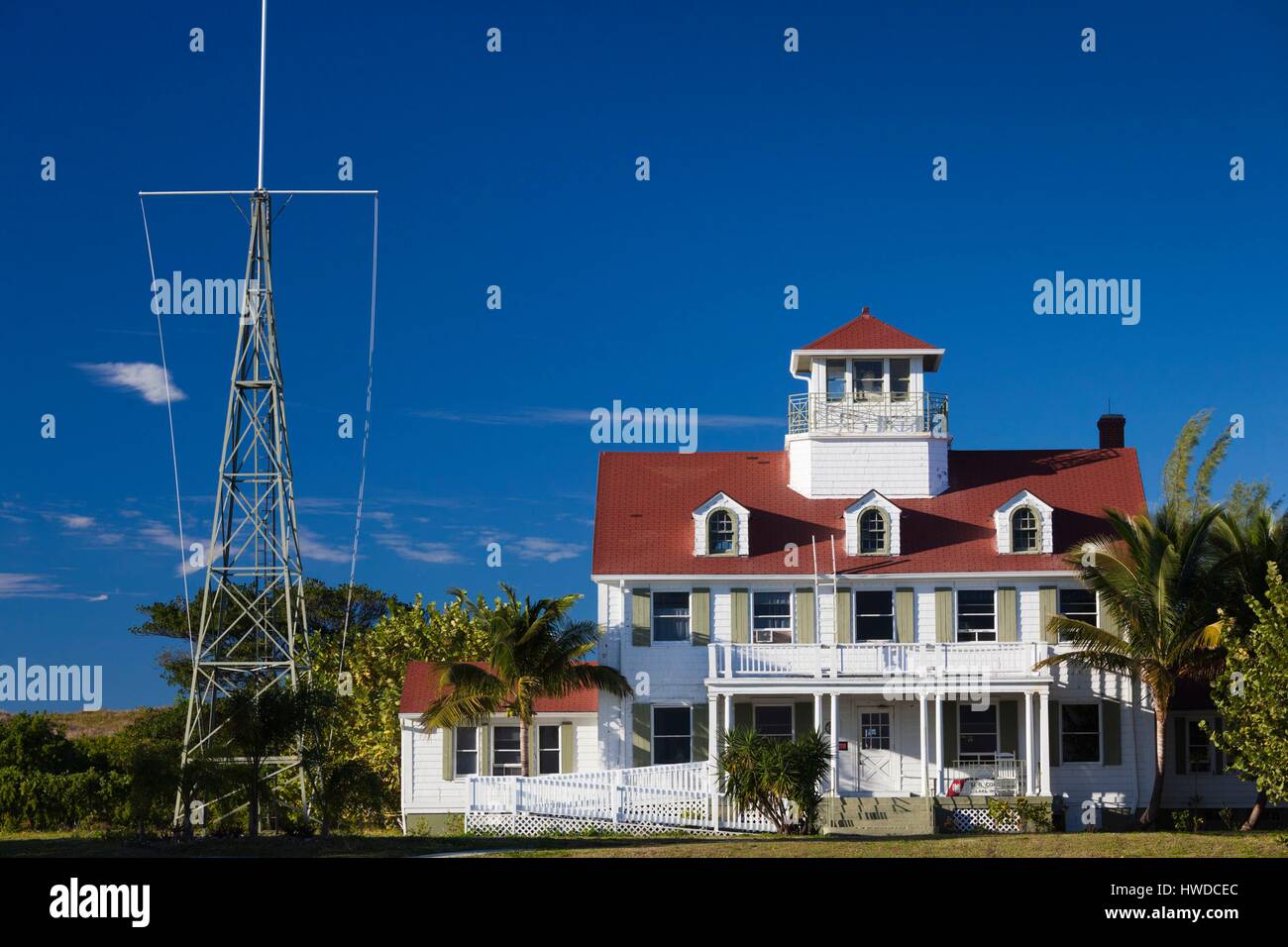United States, Florida, Riviera Beach, Peanut Island Park, ancienne station de la Garde côtière américaine Banque D'Images