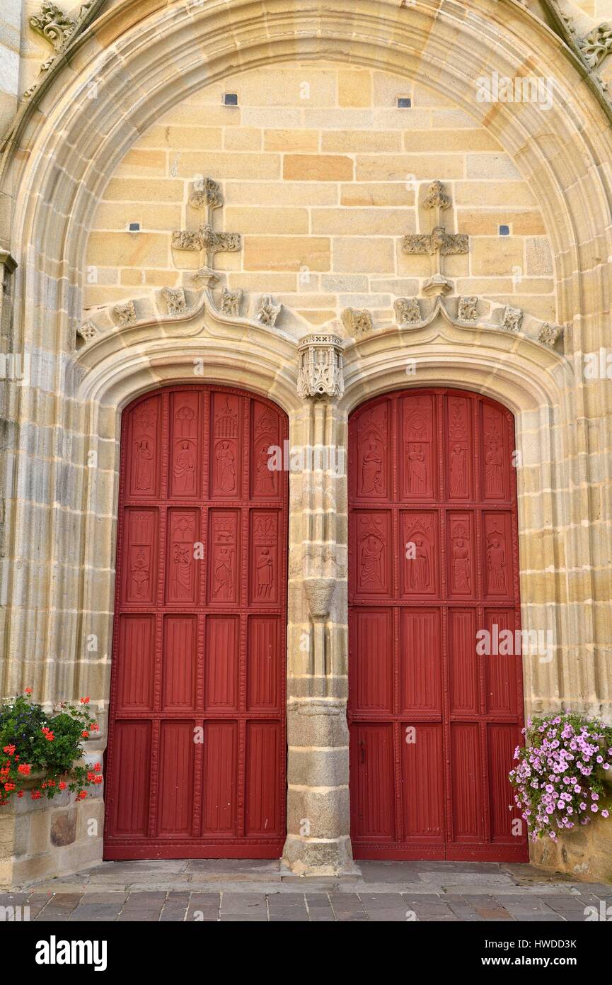 France, Morbihan, Malestroit, village médiéval, église Saint Gilles Banque D'Images
