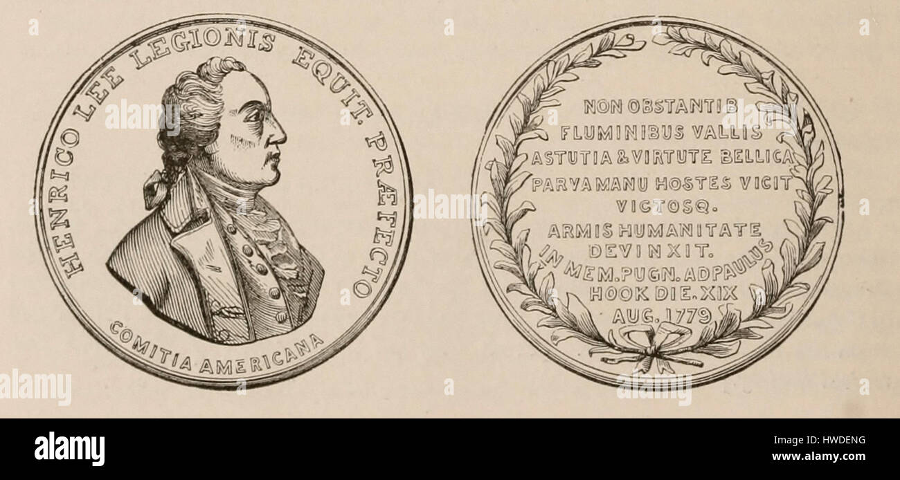 Médaille d'fournis au grand Henry, 'Light Horse Harry', Lee pour ses actions lors de la bataille de Paulus Hook durant la Révolution américaine, le 24 septembre 1779 Banque D'Images