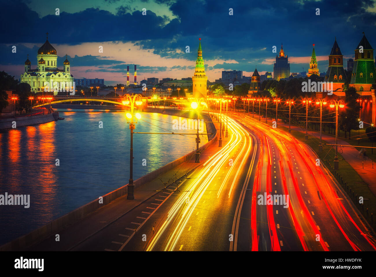 Moscou au crépuscule Banque D'Images