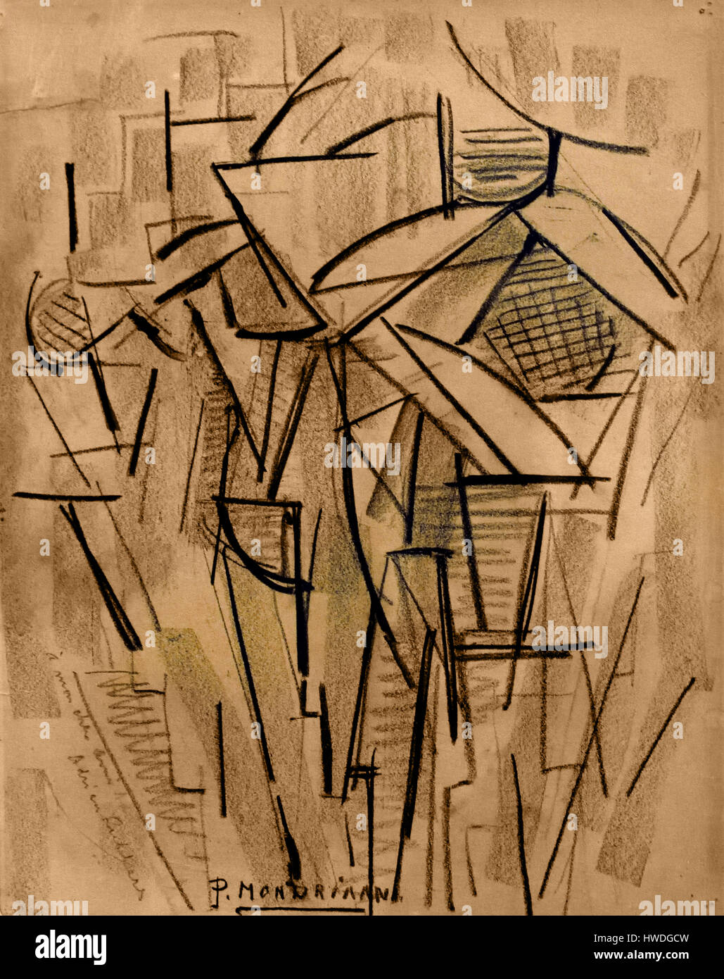 Étude de composition n° XIII / composition n° 2 1912 peinture Piet Mondrian - Mondriaan (1872 - 1944) pays-Bas Banque D'Images