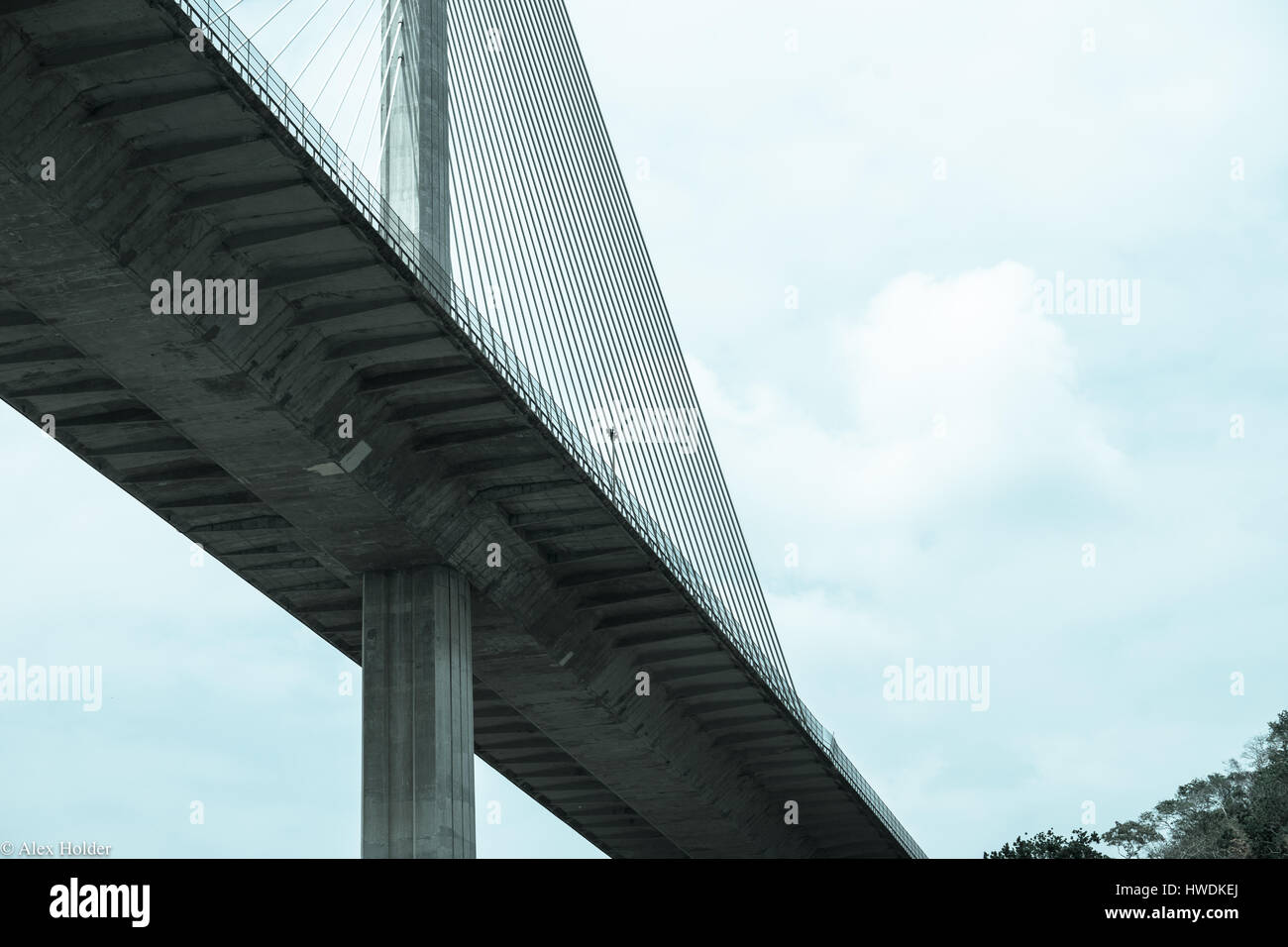 Pont des Amériques, reliant l'Amérique du Nord et du Sud dans la région de Panama. Banque D'Images