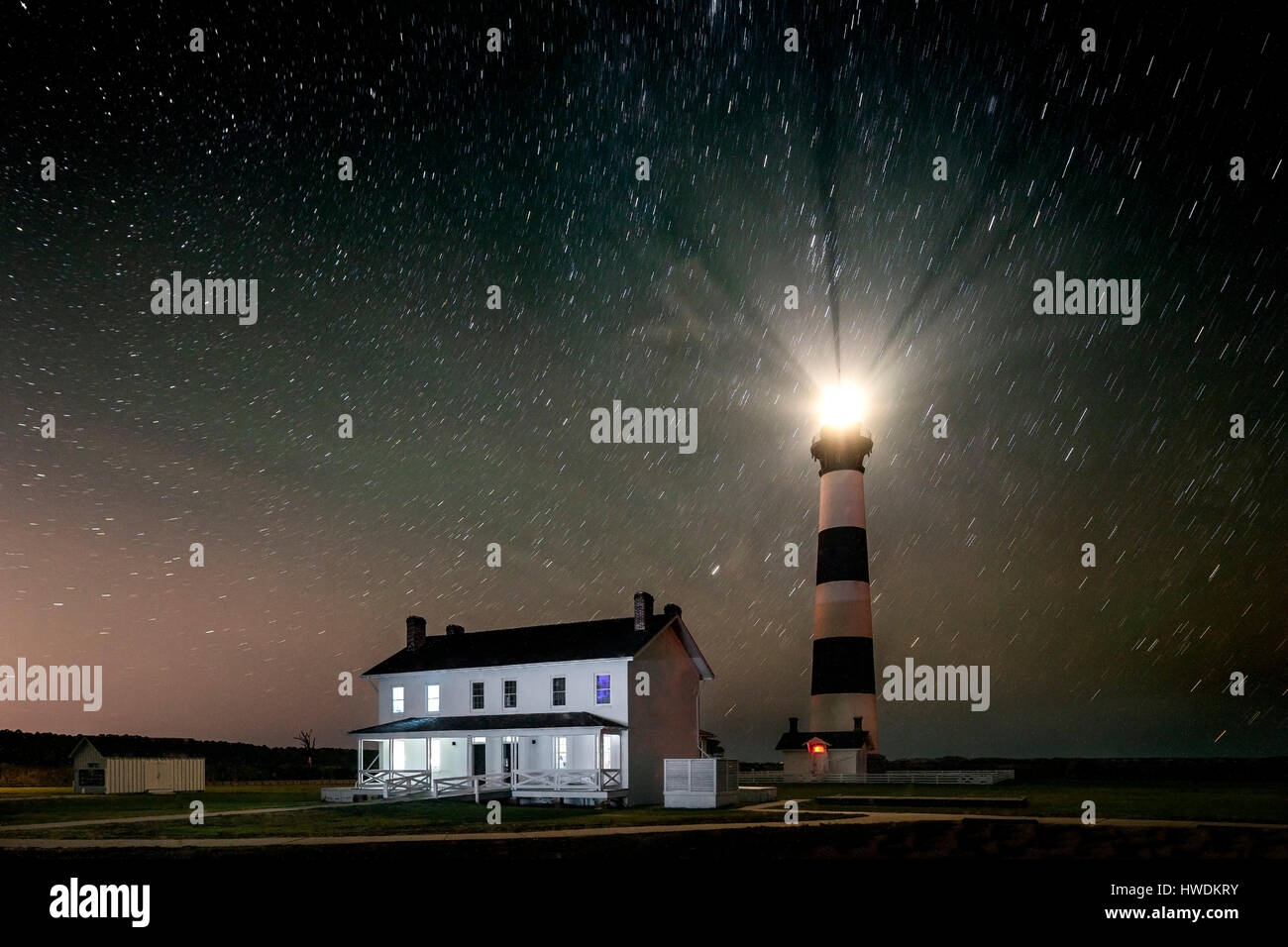NC00634-00...CAROLINE DU NORD - Bodie Island Lighthouse sur les bancs extérieurs à Cape Hatteras National Seashore Banque D'Images