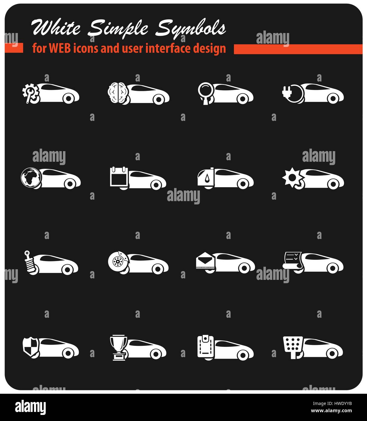 Service de voiture icônes vectorielles pour la conception d'interface utilisateur Illustration de Vecteur