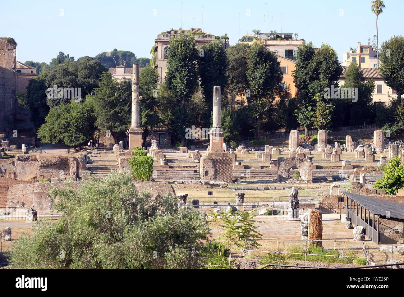 Ancien Forum Romain, Site du patrimoine mondial de l'UNESCO, Rome, Latium, Italie le 04 septembre 2016. Banque D'Images