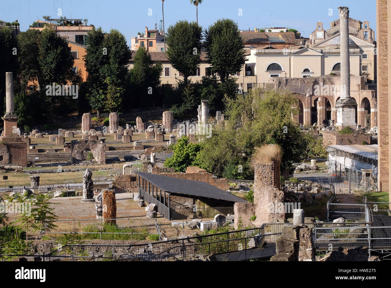 Ancien Forum Romain, Site du patrimoine mondial de l'UNESCO, Rome, Latium, Italie le 04 septembre 2016. Banque D'Images