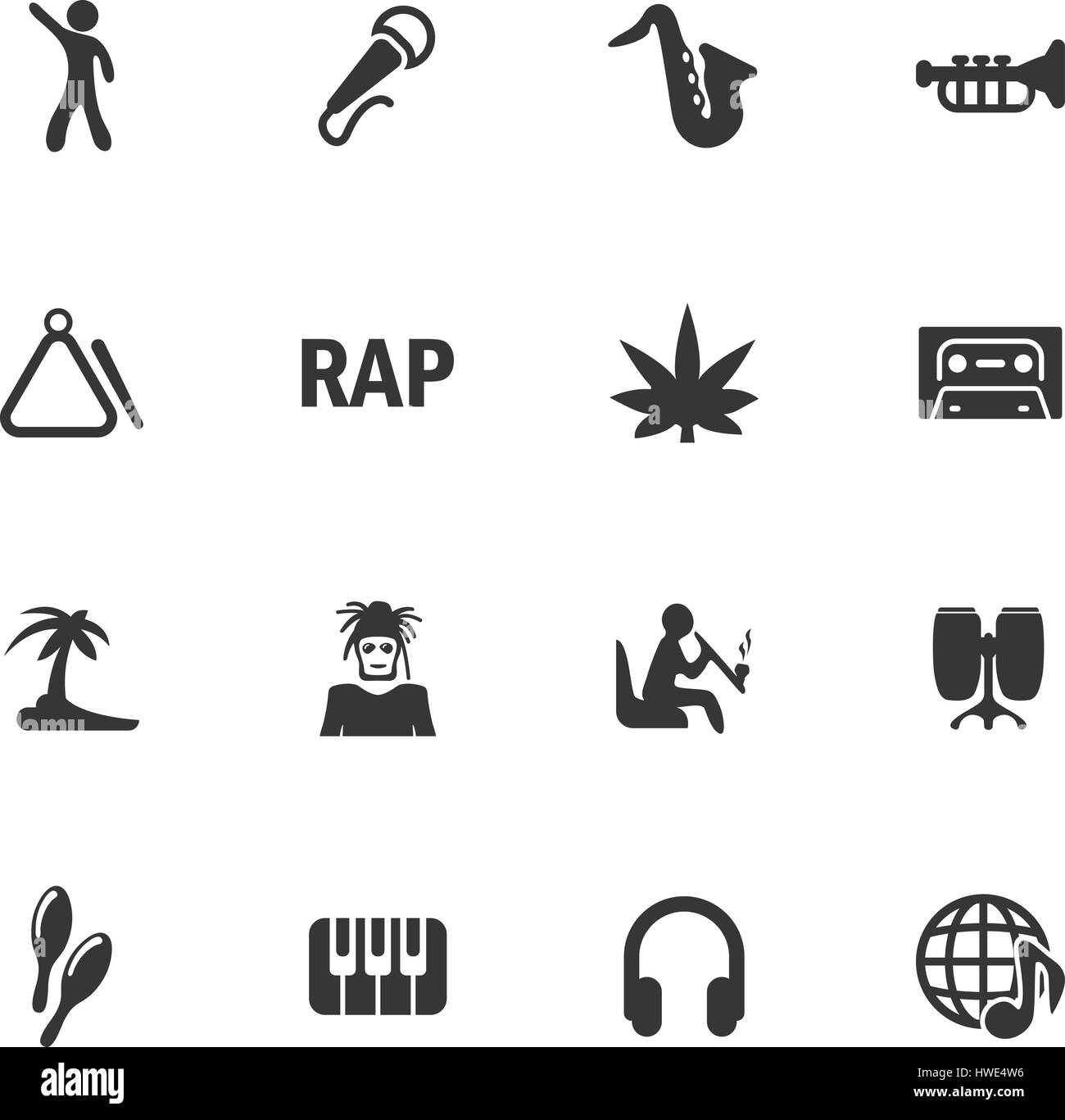 Musique Rap jeu d'icônes pour les sites web et l'interface utilisateur Illustration de Vecteur