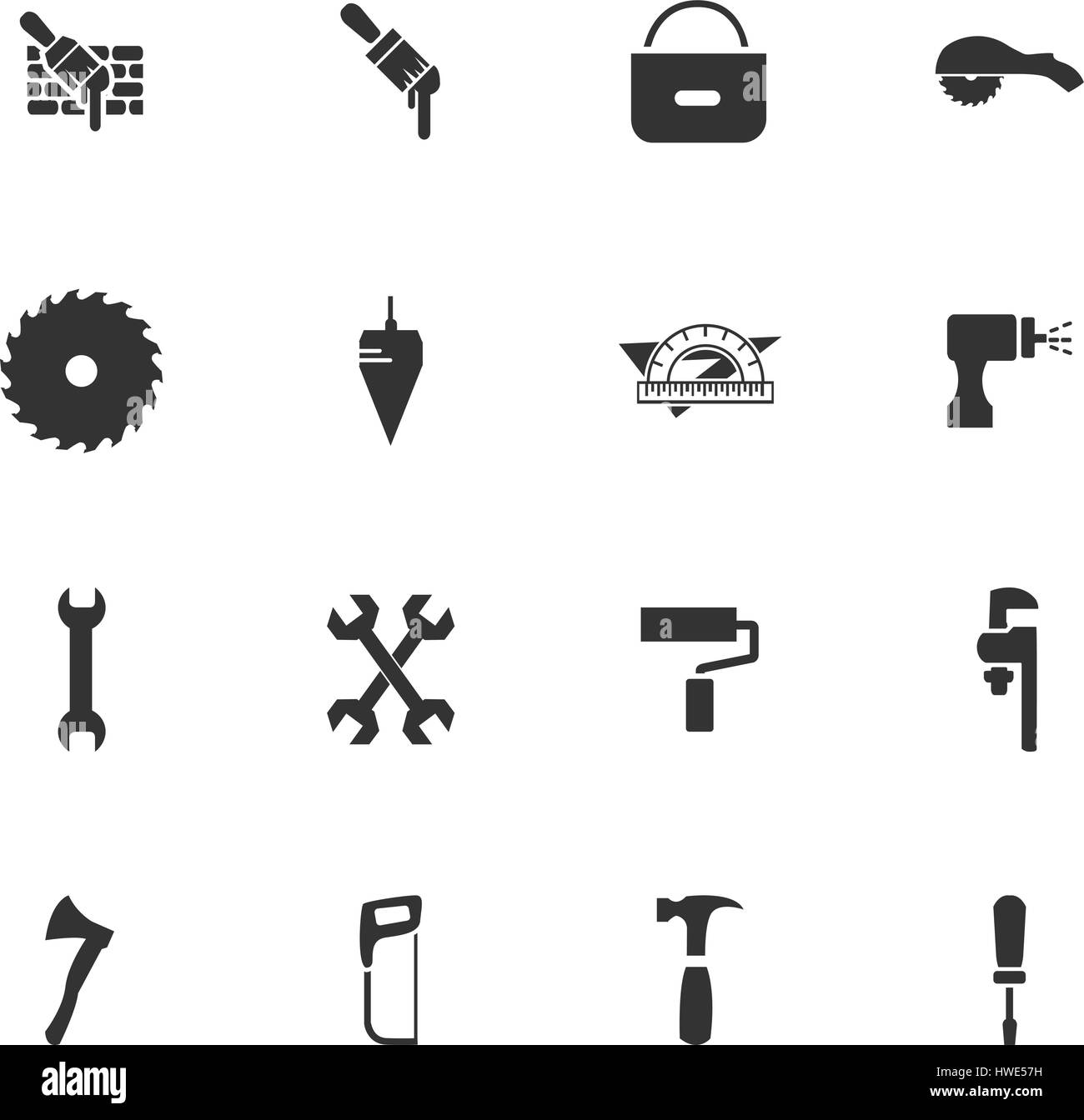 Outils de travail jeu d'icônes pour les sites web et l'interface utilisateur Illustration de Vecteur